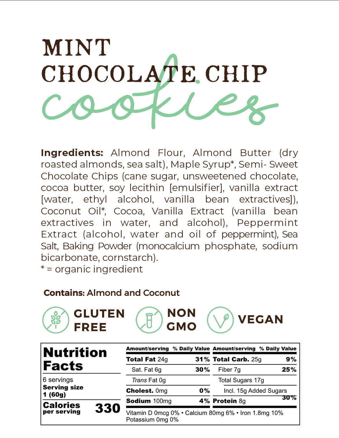 Mint Chocolate Chip - 12 Cookies