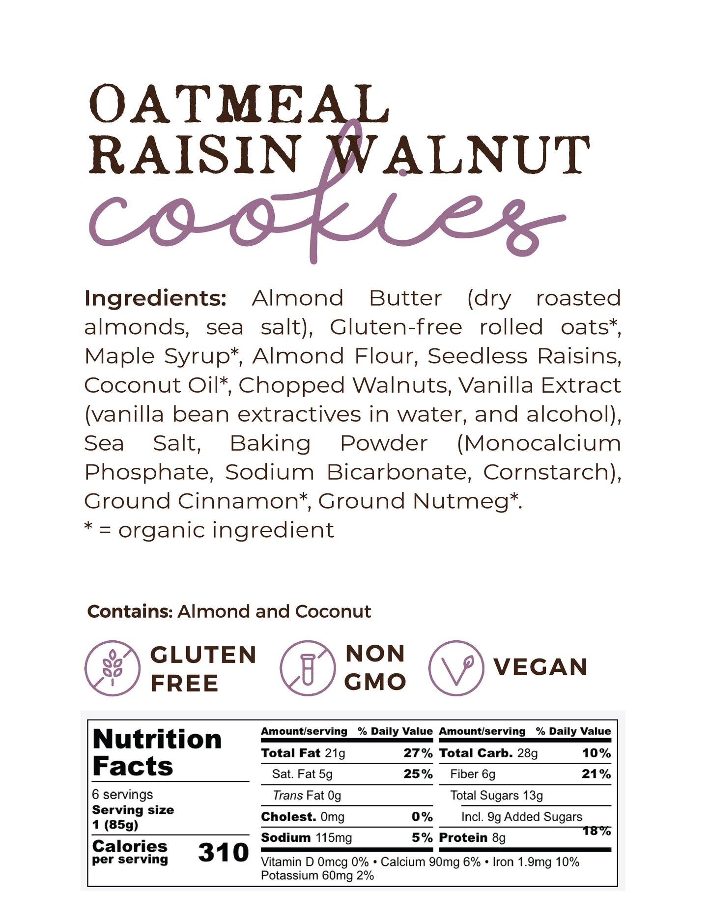 Oatmeal Raisin Walnut - 12 Cookies